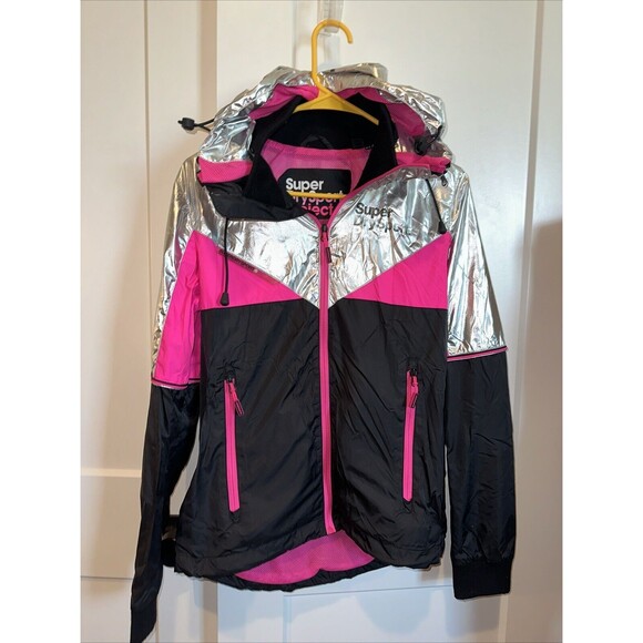 Superdry Sport Project Javelin color block lightweight jacket 6 Pink/silverblack - Picture 2 of 6